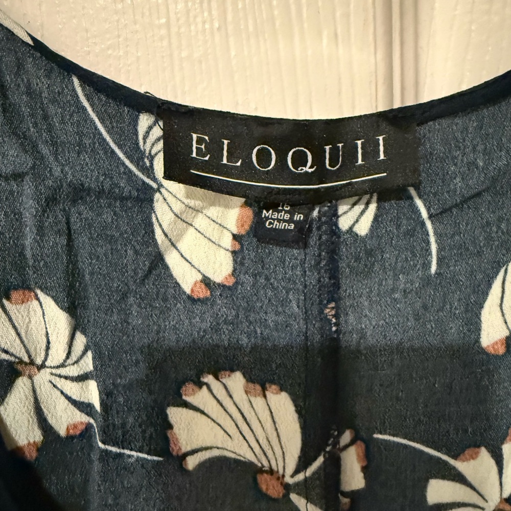 Eloquii Navy Floral High Low Dress - Picture 2 of 2